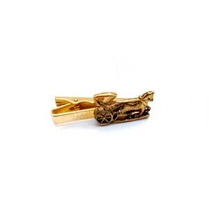 Vintage Anson Horse and Buggy Tie Clip, Gold Tone Unique Mens Accessories